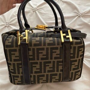Fendi Black and Gold Monogram Handbag